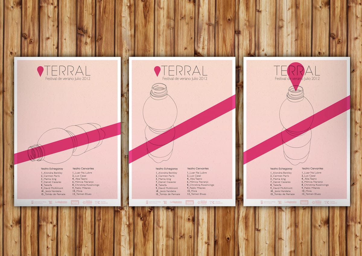 Diseño de los posters para el proyecto del festival de música Terral para el Ciclo formativo de Ilustración de San Telmo